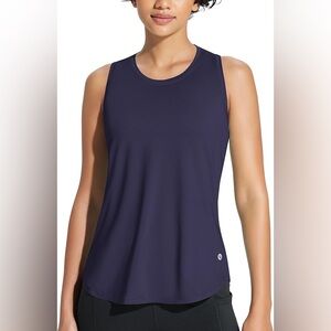 NWT baleaf Women's Workout Tank Top Racerback Sleeveless navy size large